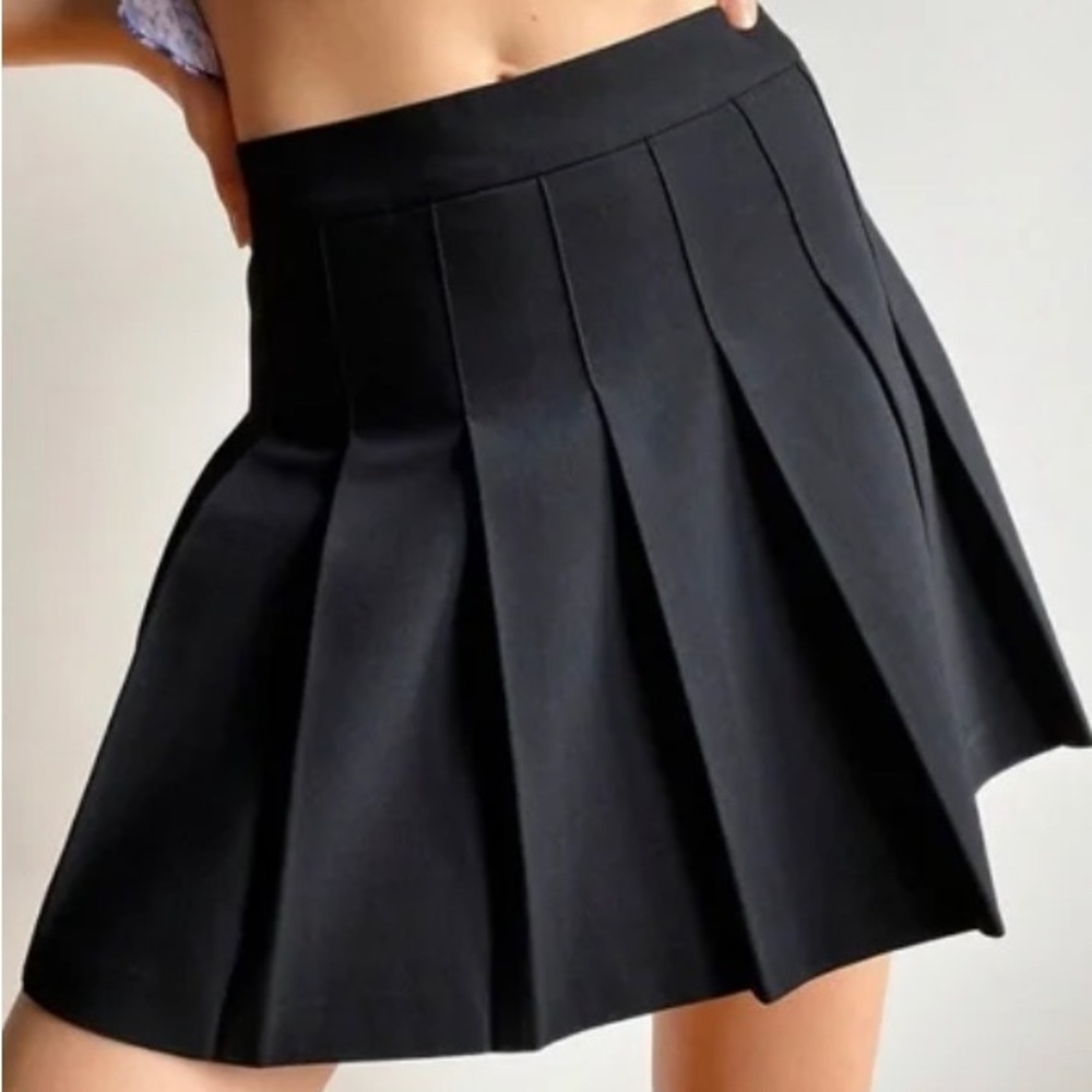 Sunday Best Black Pleated Mini Skirt